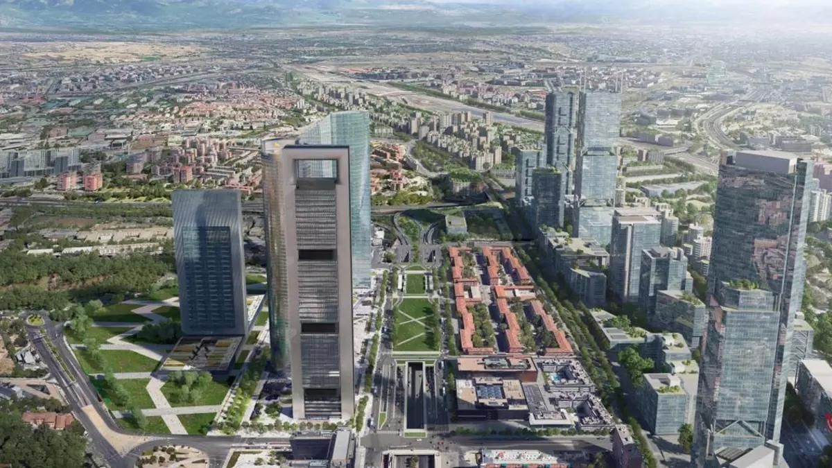 Recreación de parte de Madrid Nuevo Norte según el proyecto original