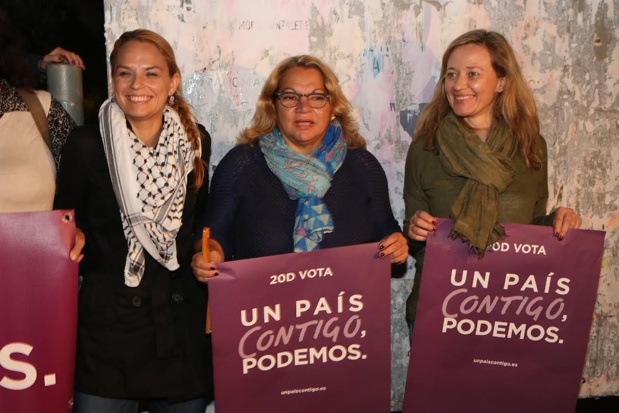 Noemí Santana, Meri Pita y Victoria Rosell (Podemos).