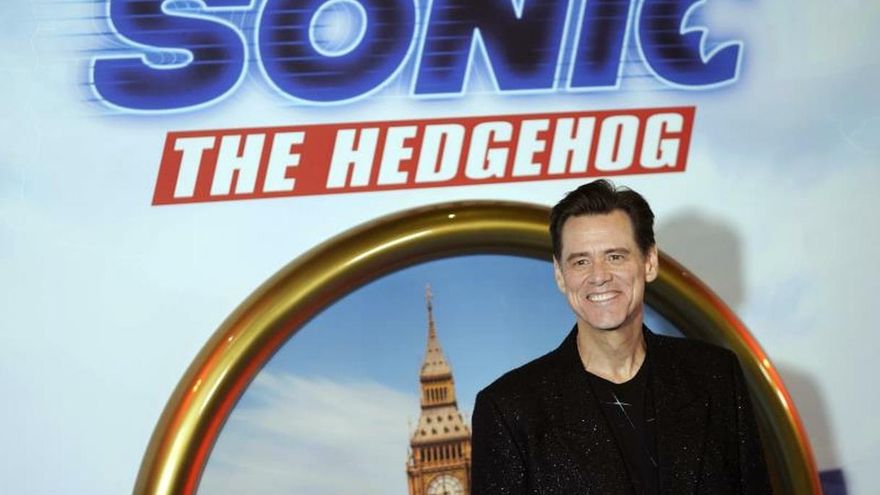 US actor Jim Carrey arrives for a gala screening of 'Sonic the Hedgehog' in Central London, Britain, 30 January 2020.