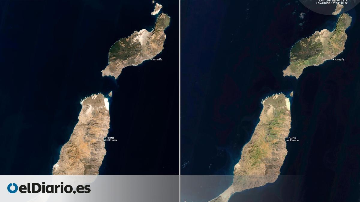 Rain Transforms Lanzarote and Fuerteventura: This is What They Look Like Now from Space