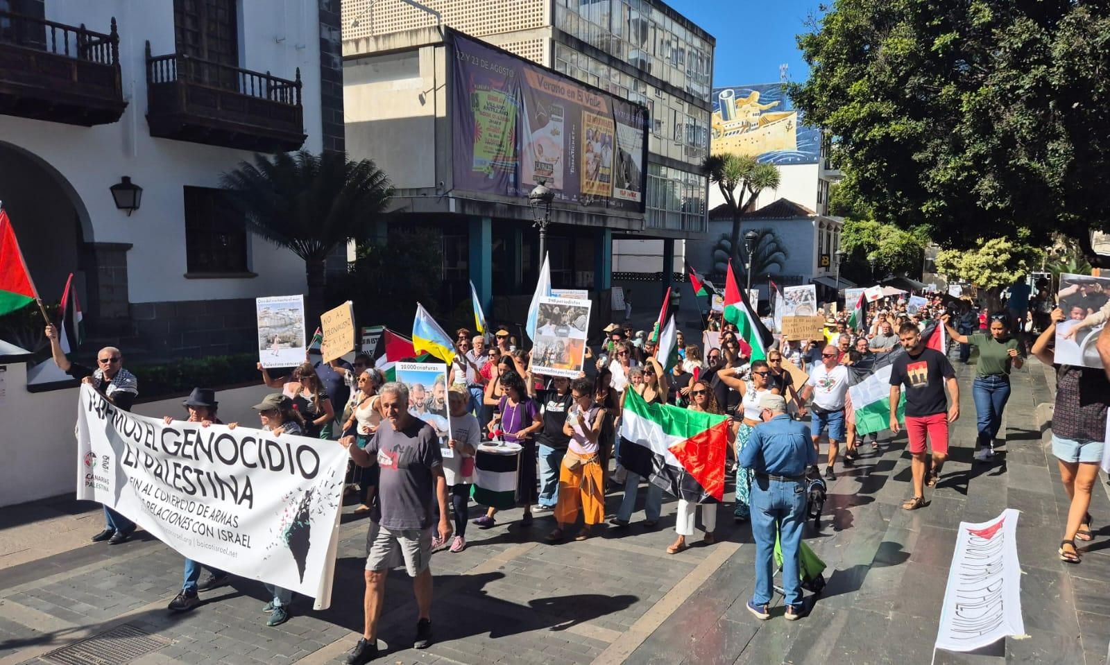 Concentración en favor de Palestina celebrada este sábado en Los Llanos de Aridane.
