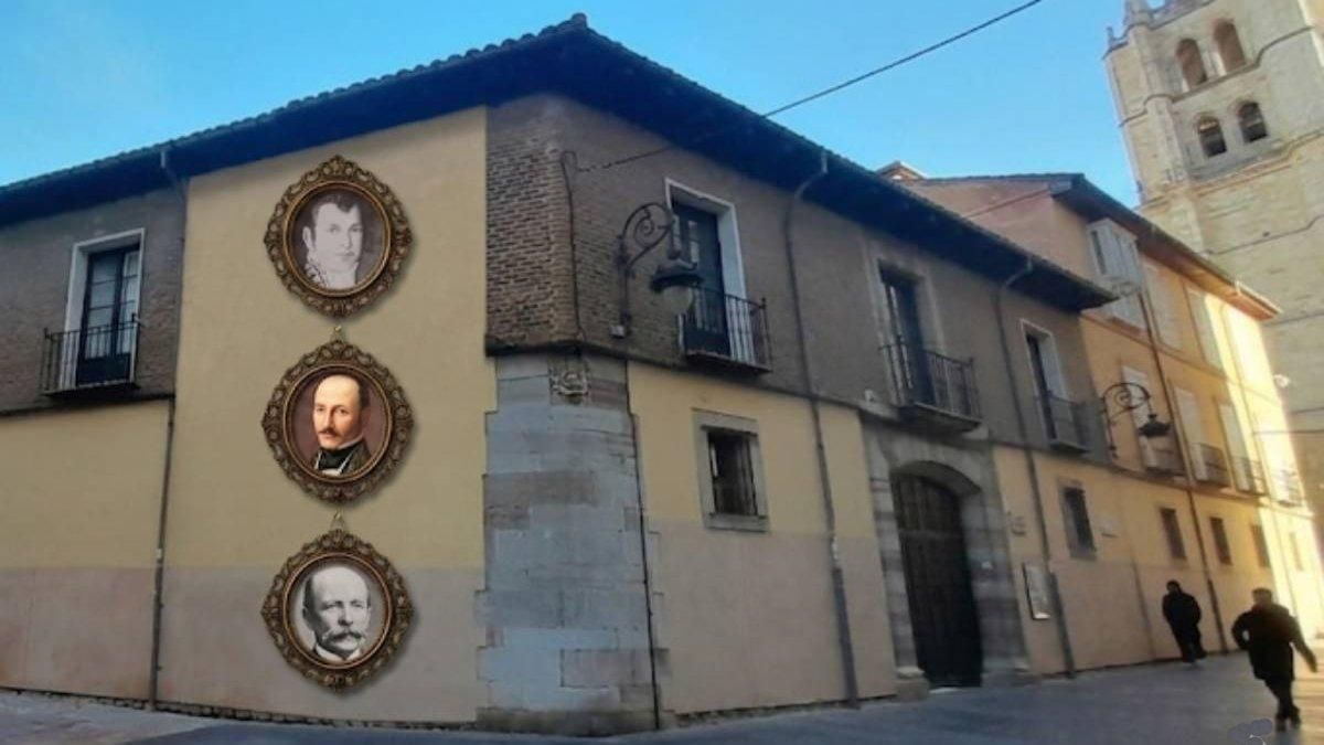 Casona Sierra Pambley con sus tres primeros miembros de la familia del siglo XIX.