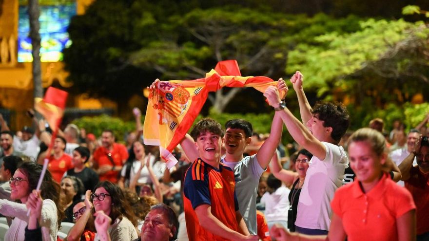 El partido de España en pantalla gigante, esta vez en la Plaza del Pilar de Las Palmas de Gran Canaria