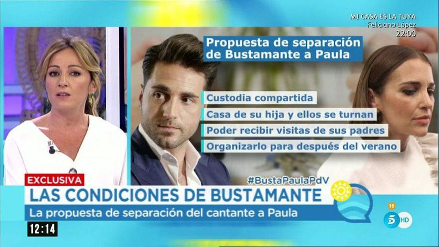 Las propuestas de separación de Bustamante a Paula Echevarría, según Telecinco