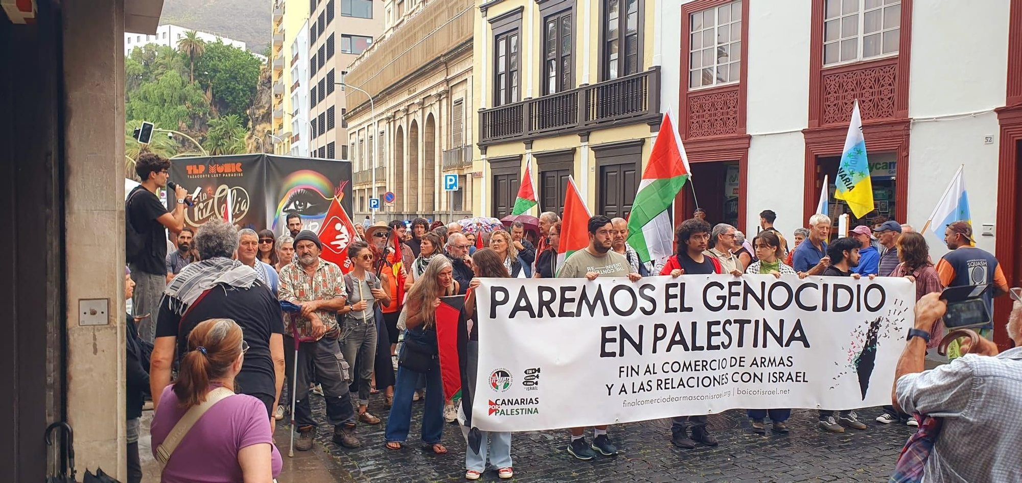 Manifestación celebrada este sábado en favor de Palestina en Santa Cruz de La Palma. LA PALMA AHORA