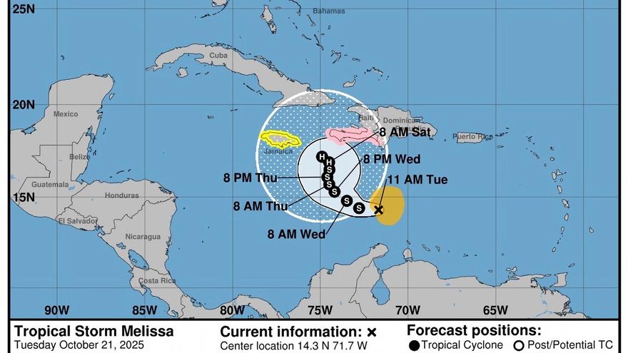 Se forma la tormenta tropical Melissa en el Caribe y amenaza como huracán a Haití