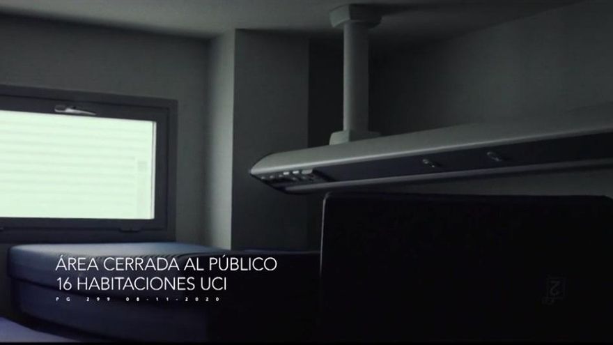 Imágenes de una de las camas cerradas del Hospital Infanta Sofía