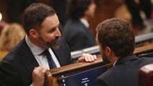 Santiago Abascal y Pablo Casado en el Congreso de los Diputados.