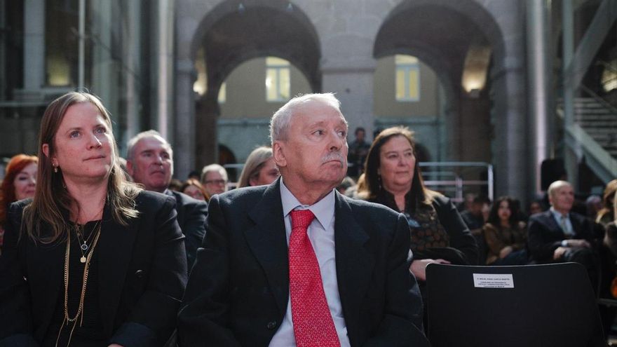 El expresidente de la Comunidad de Madrid, Isabel Díaz Ayuso, Joaquín Leguina, durante la presentación del cortometraje documental Recuerdo de un hombre libre, en la Real Casa de Correos, a 24 de febrero de 2026, en Madrid (España).