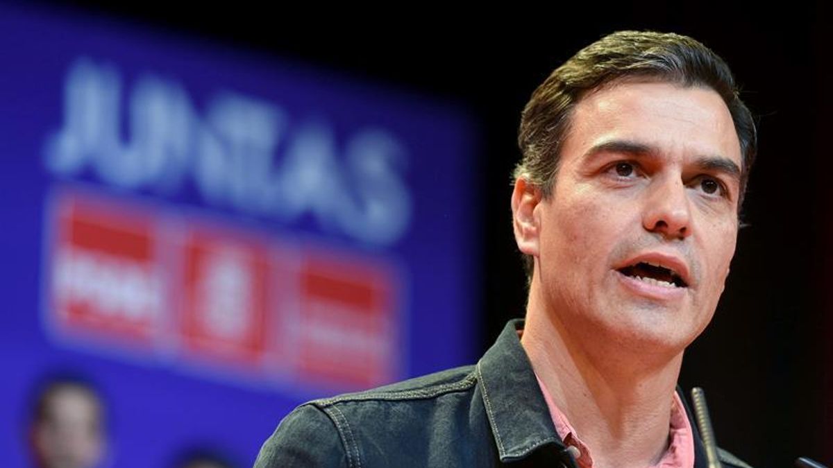Pedro Sánchez durante un acto del PSOE.