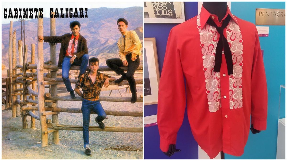 Camisa que uno de los miembros de Gabinete Caligari llevó en la portada de su disco 'Que dios reparta suerte'