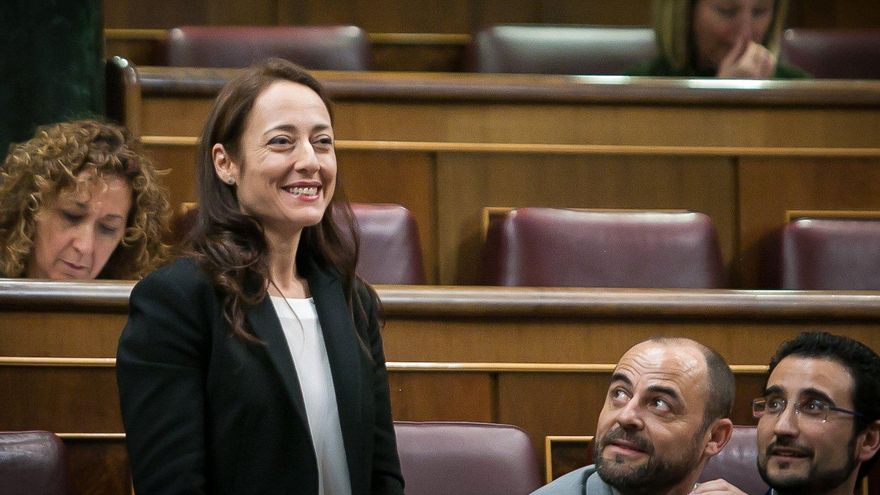 Sandra Julià durante su juramento como diputada de Ciudadanos en el Congreso por Castellón.