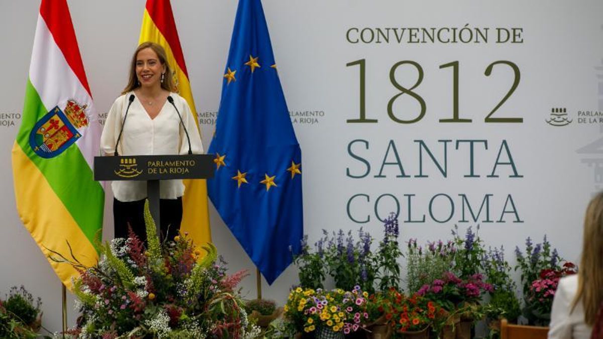 Marta Fernández Cornago en el Pregón del Día de La Rioja en Santa Coloma.