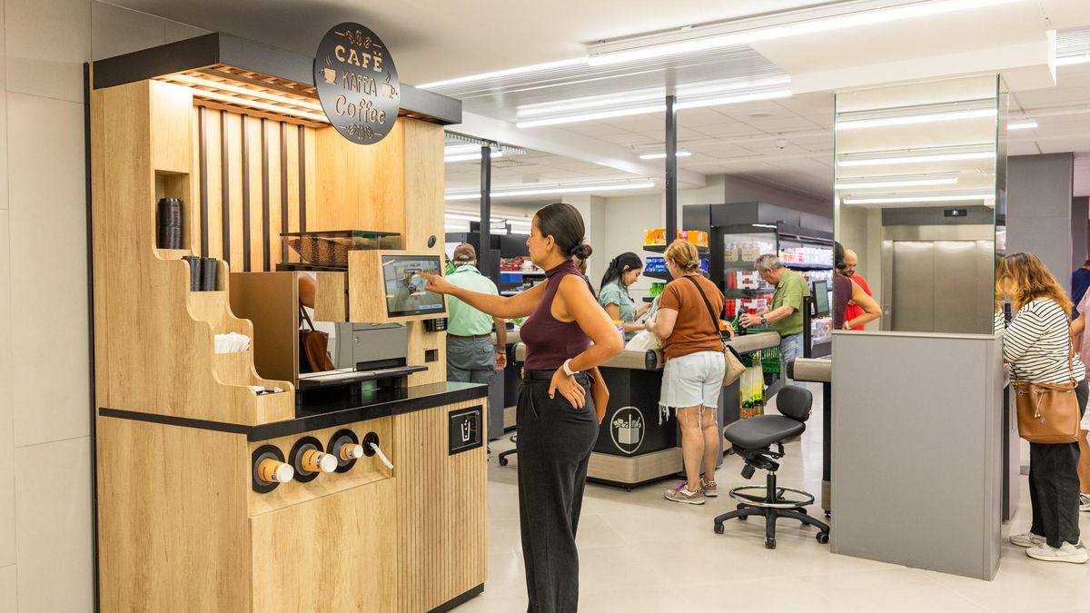 Máquina de café en Mercadona.