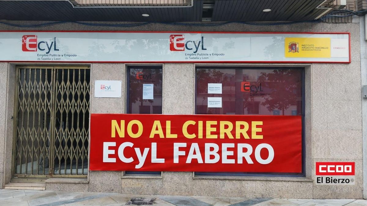El sindicato CCOO Bierzo denuncia el cierre de la oficina de empleo de la Junta en Fabero