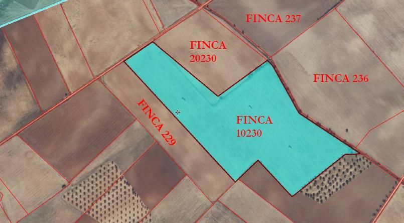 Croquis de la finca afectada (en azul) para la intervención de la fosa de Los Cerralbos.