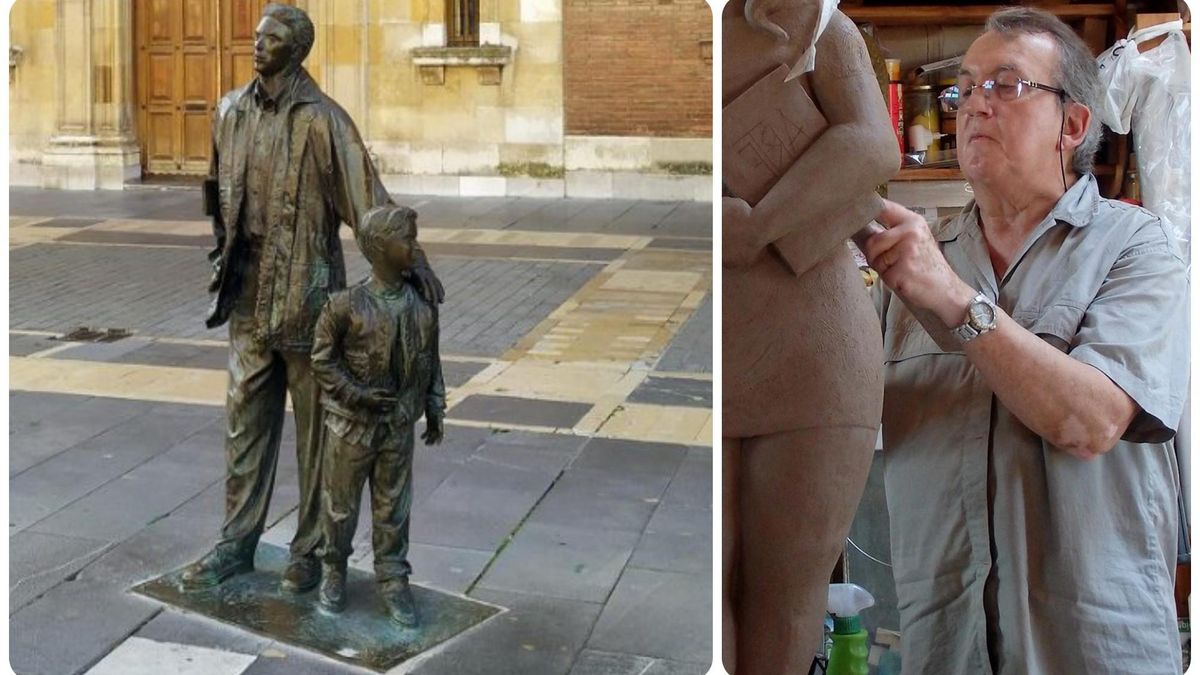 Fallece el escultor Jesús Trapote, autor del 'Divorciado del Corte Inglés' en la plaza de la Catedral de León