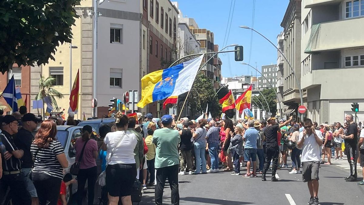 La protesta, en Santa Cruz de Tenerife.