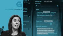 La ministra, Irene Montero, y un pantallazo del programa de gestión de vídeos de la TVG.