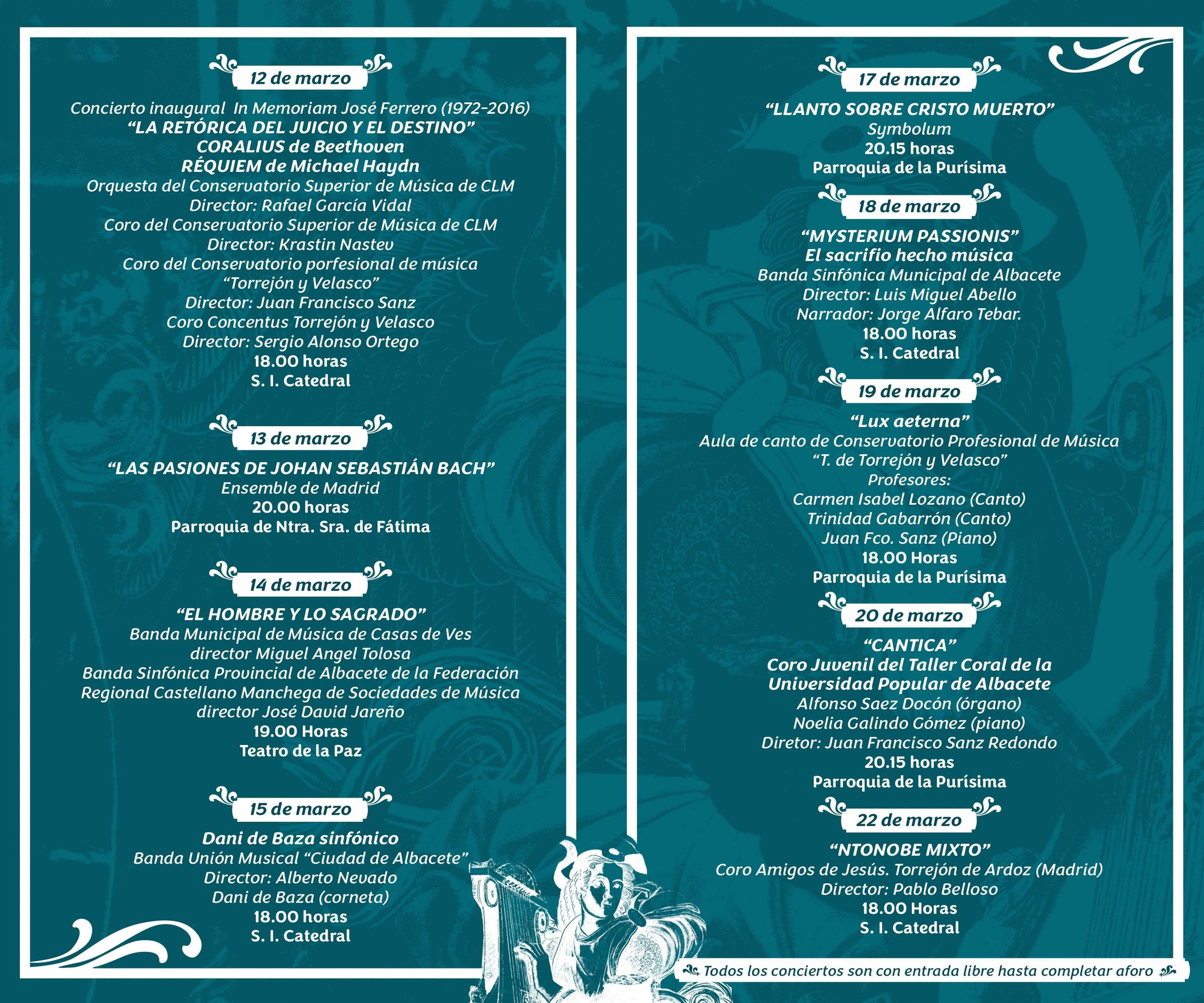 Programación de la VIII Semana de Música Sacra de Albacete