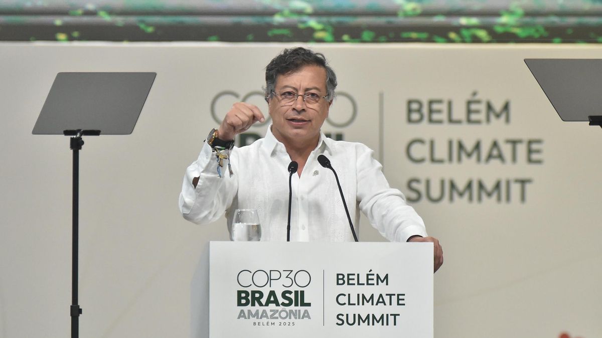 El presidente de Colombia, Gustavo Petro, durante una intervención en la Cumbre de Líderes de la COP30. Foto: cortesía Paulo Mumia/COP30