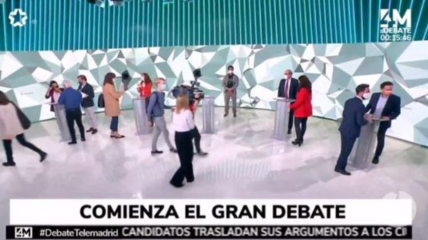 Los candidatos a las elecciones del 4M en el plató de Telemadrid