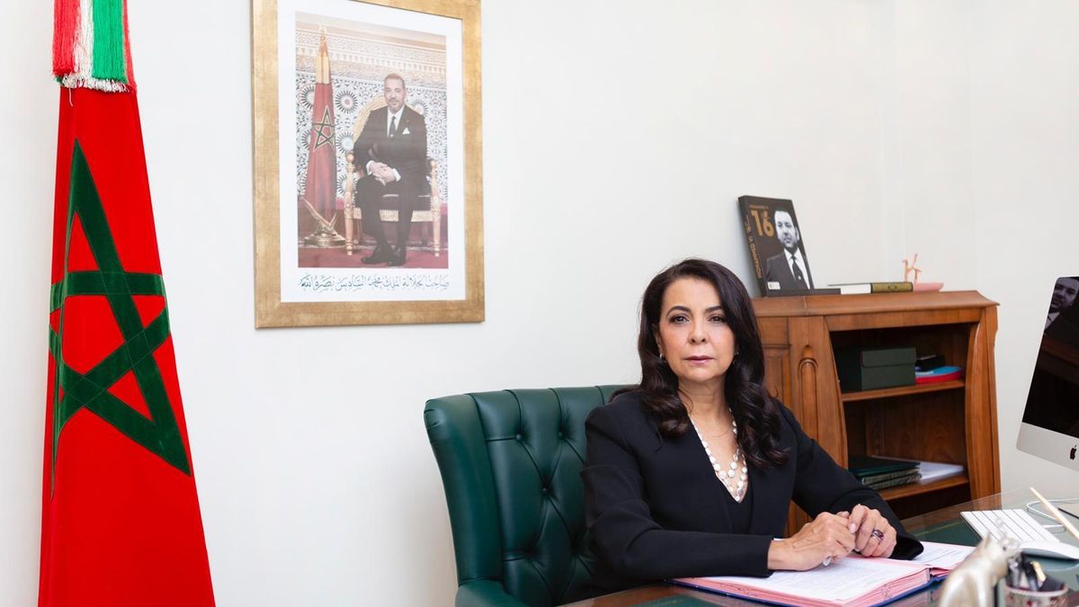 Archivo - La embajadora de Marruecos en España, Karima Benyaich