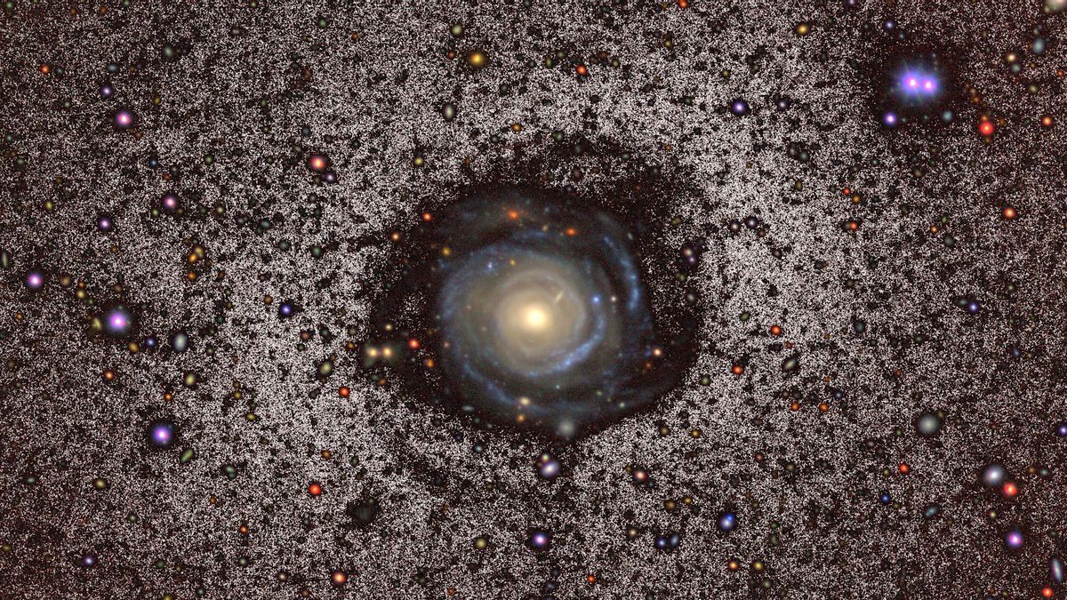 Imagen profunda en luz visible de la galaxia gigante de bajo brillo superficial Malin 2, obtenida con el Two-meter Twin Telescope (TTT) en el Observatorio del Teide. La imagen revela estructuras estelares tenues y características difusas alrededor de la galaxia que no se habían visto anteriormente.