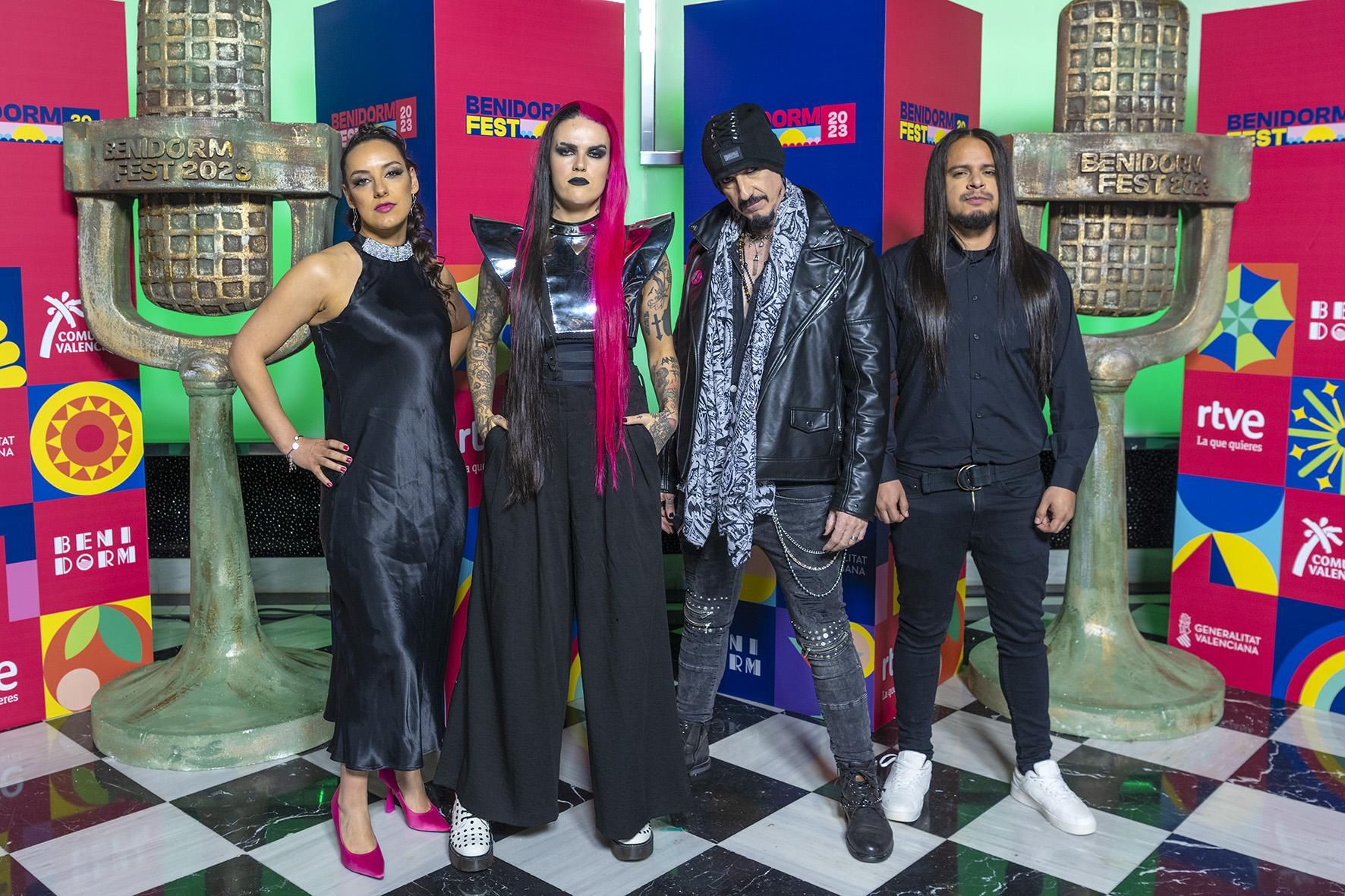 Megara en la alfombra naranja del Benidorm Fest 2023