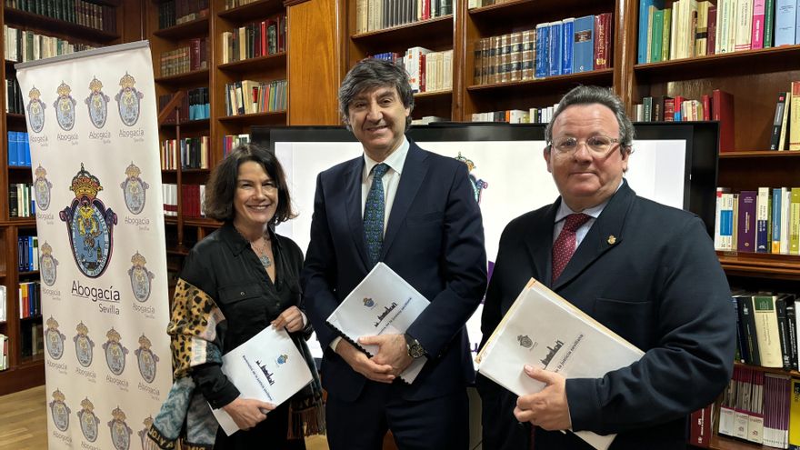 María Jesús Gimeno Puche, el decano de los abogados de Sevilla y Jorge Aguado