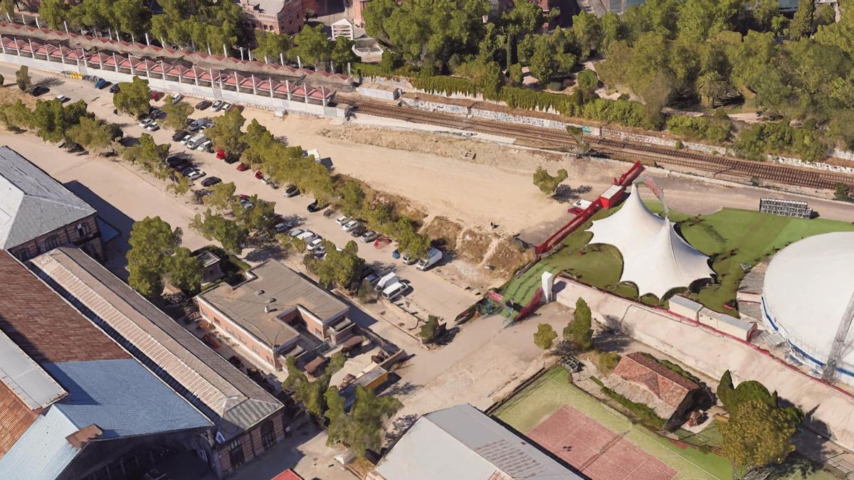 Zona donde intervendrá el Ayuntamiento de Madrid, junto al Espacio Delicias