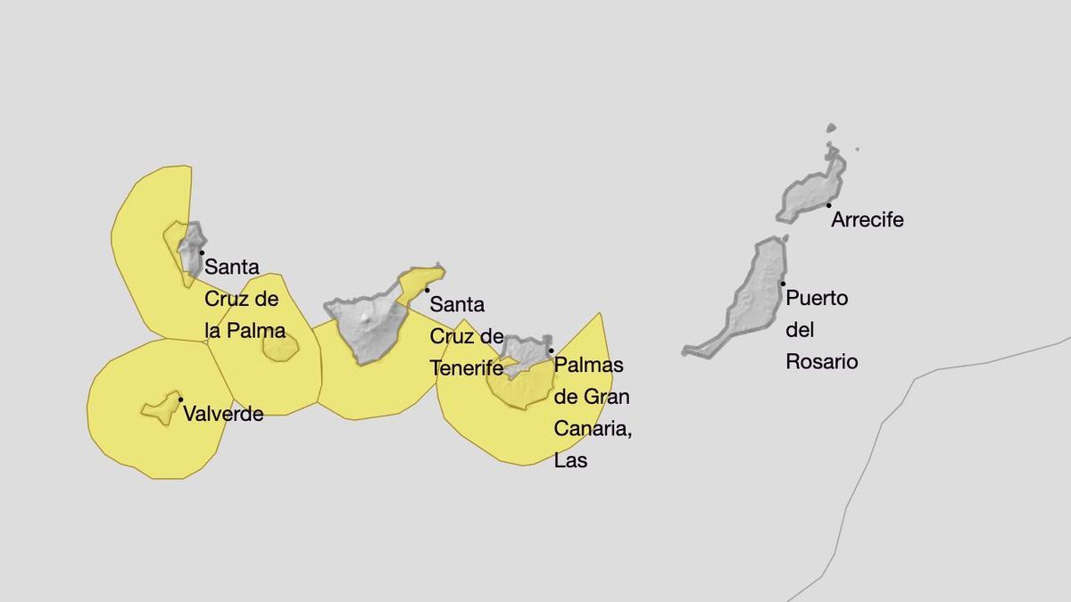 Avisos amarillos en cinco islas de Canarias.