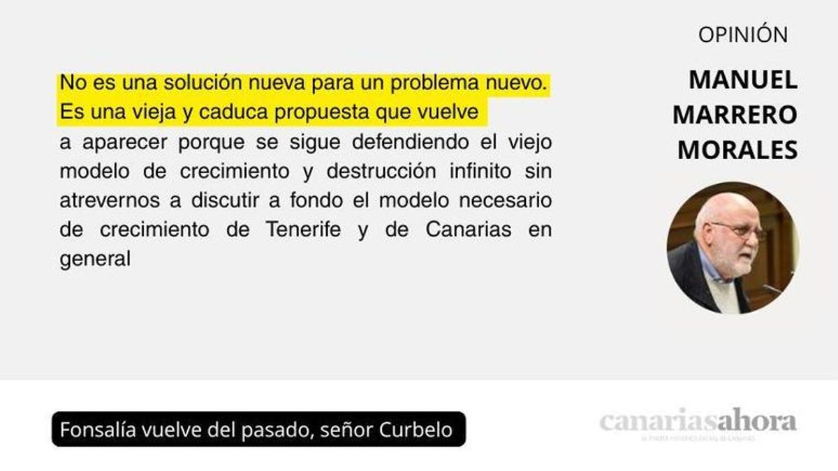 Fonsalía vuelve del pasado, señor Curbelo
