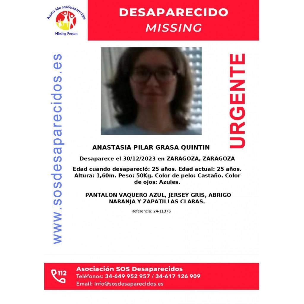 Cártel de la desaparición de Anastasia Pilar Grasa Quintin