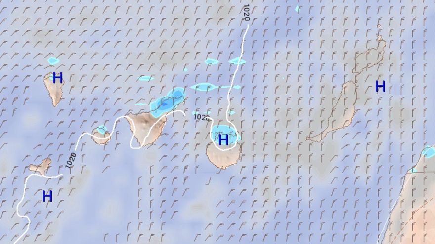 Precipitaciones previstas este sábado en Canarias