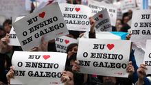Manifestación a favor de la enseñanza en gallego