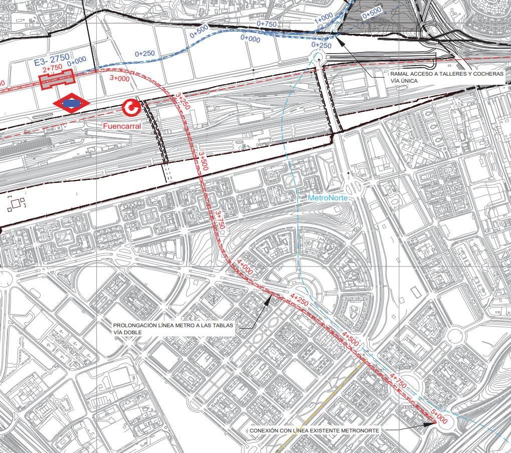 Hipotética conexión con Metronorte presente en el estudio informativo