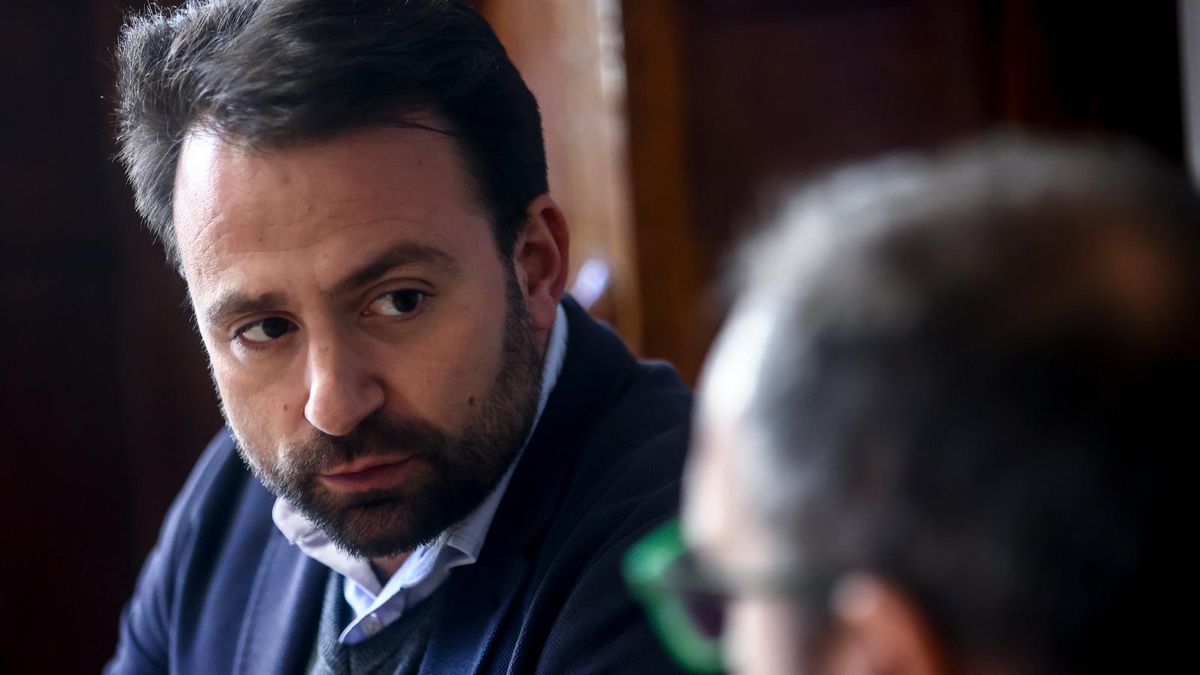 El presidente del PP de Asturias, durante la entrevista.