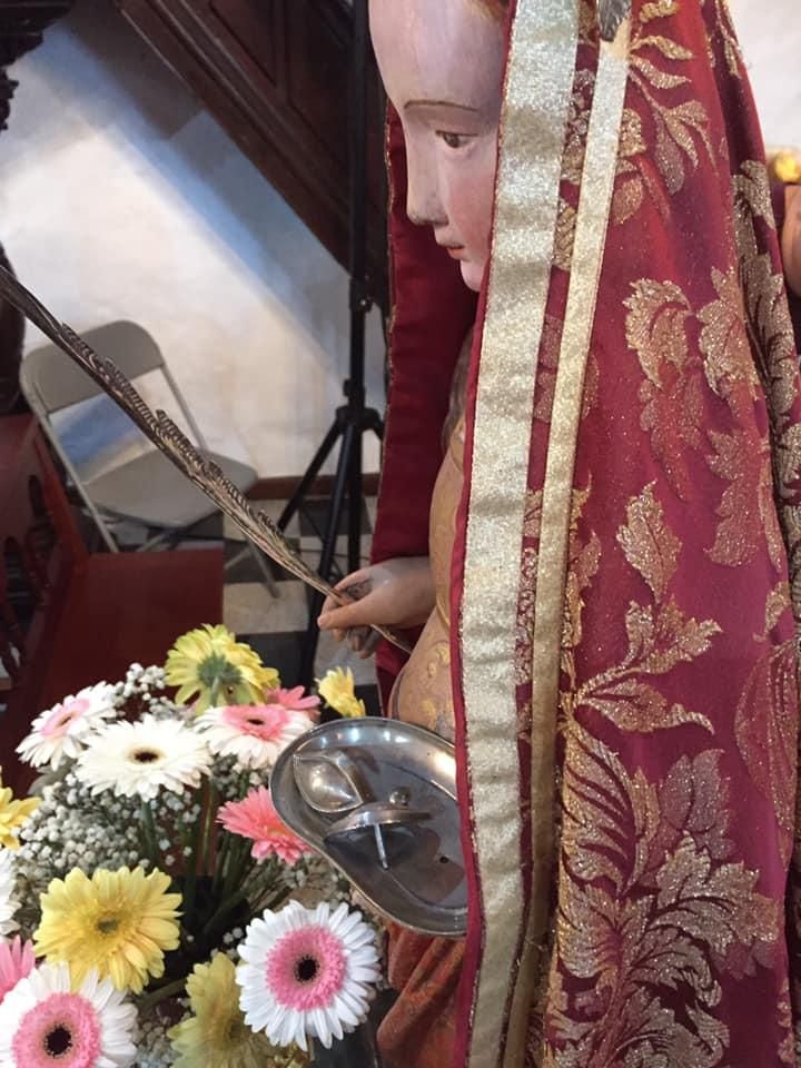 Santa Lucía, imagen flamenca del siglo XVI. Puntatalla.  MVH