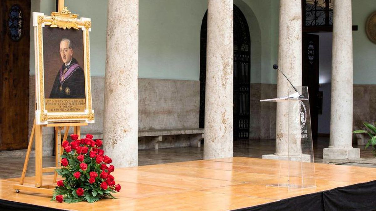 Homenaje de la Universitat de València al rector Joan Baptista Peset en el 85 aniversario de su fusilamiento