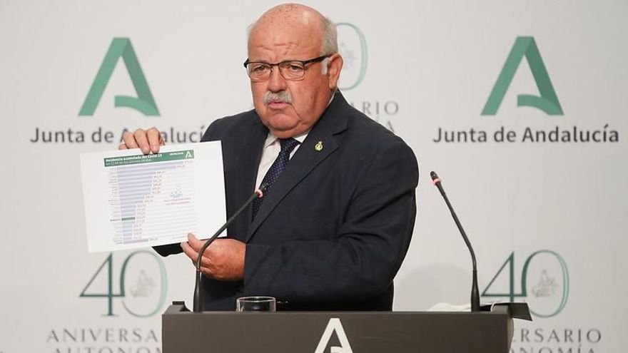 El consejero andaluz de Salud, Jesús Aguirre, tras el Consejo de Gobierno