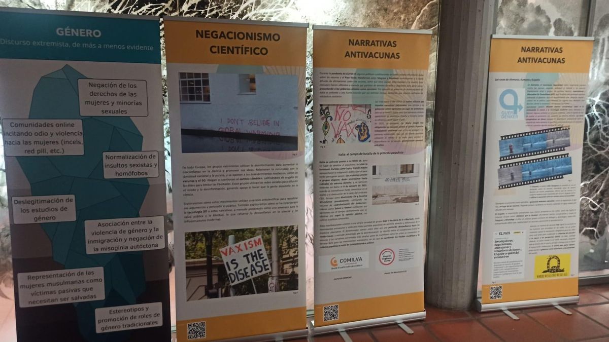 Exposición 'Going Extreme: cómo las narrativas extremistas están destruyendo las democracias'.