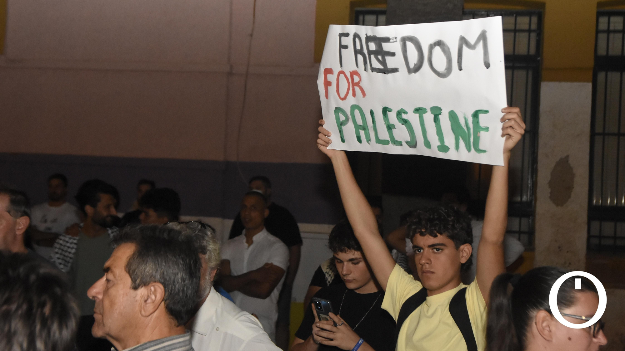 Concentración en solidaridad con el pueblo palestino.