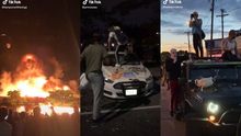 Recopilación de capturas de pantalla de vídeos publicados en TikTok a raíz de las protestas por la muerte de George Floyd
