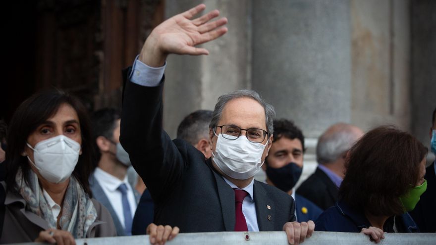 El presidente Quim Torra, al poco de ser inhabilitado.EFE