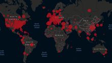 Mapa de distribución de casos de la COVID-19 / Universidad Johns Hopkins