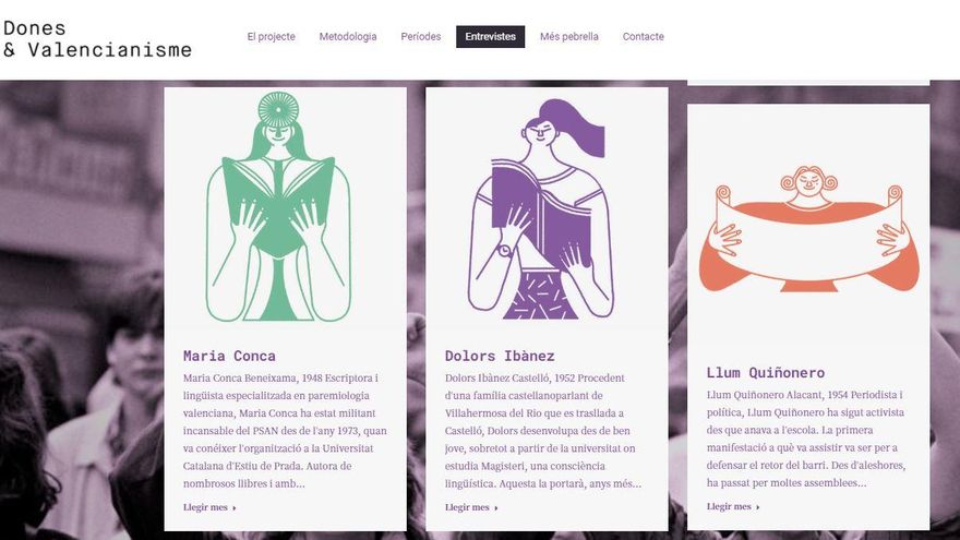Parte de las entrevistas que conforman el proyecto 'Dones i valencianisme'.