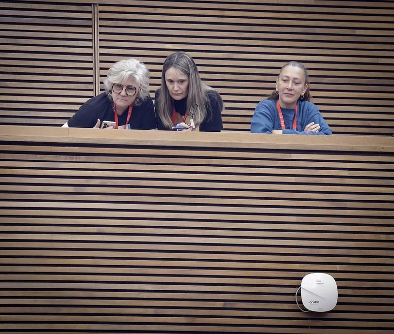 Representantes de las víctimas de la dana siguen el pleno. José Cuéllar/Corts Valencianes