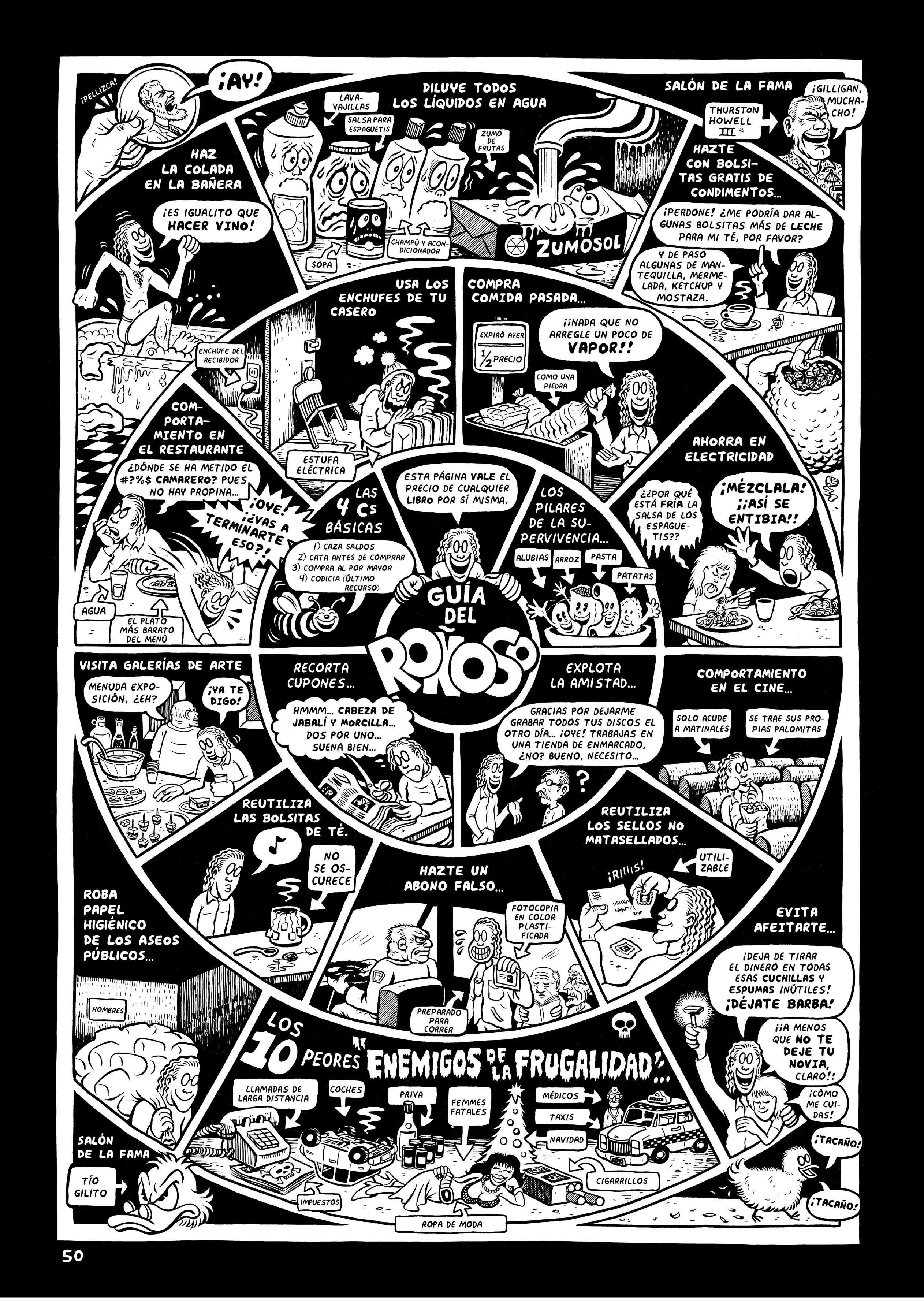 Una abigarrada y divertida página de 'Peepshow'