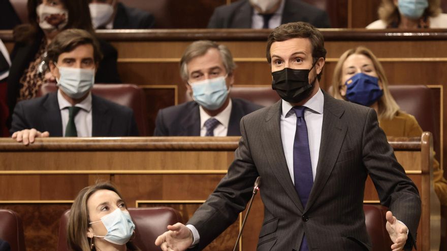 Pablo Casado en el pleno del Congreso del miércoles.